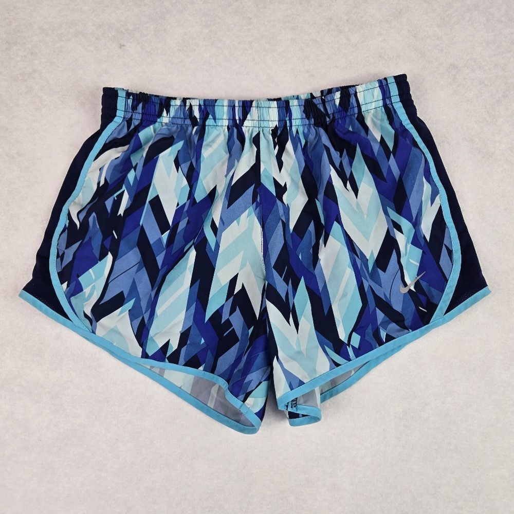 Nike Blue Geometric Dri Fit Women's Running Shorts